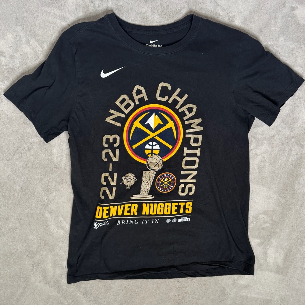 Denver Nuggets Shirt Adult Medium Black NBA‎ Champions Nike Basketball Mens